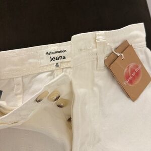 Reformation Logan Ultra High Rise Wide Leg Jeans Vintage White - Size 25
